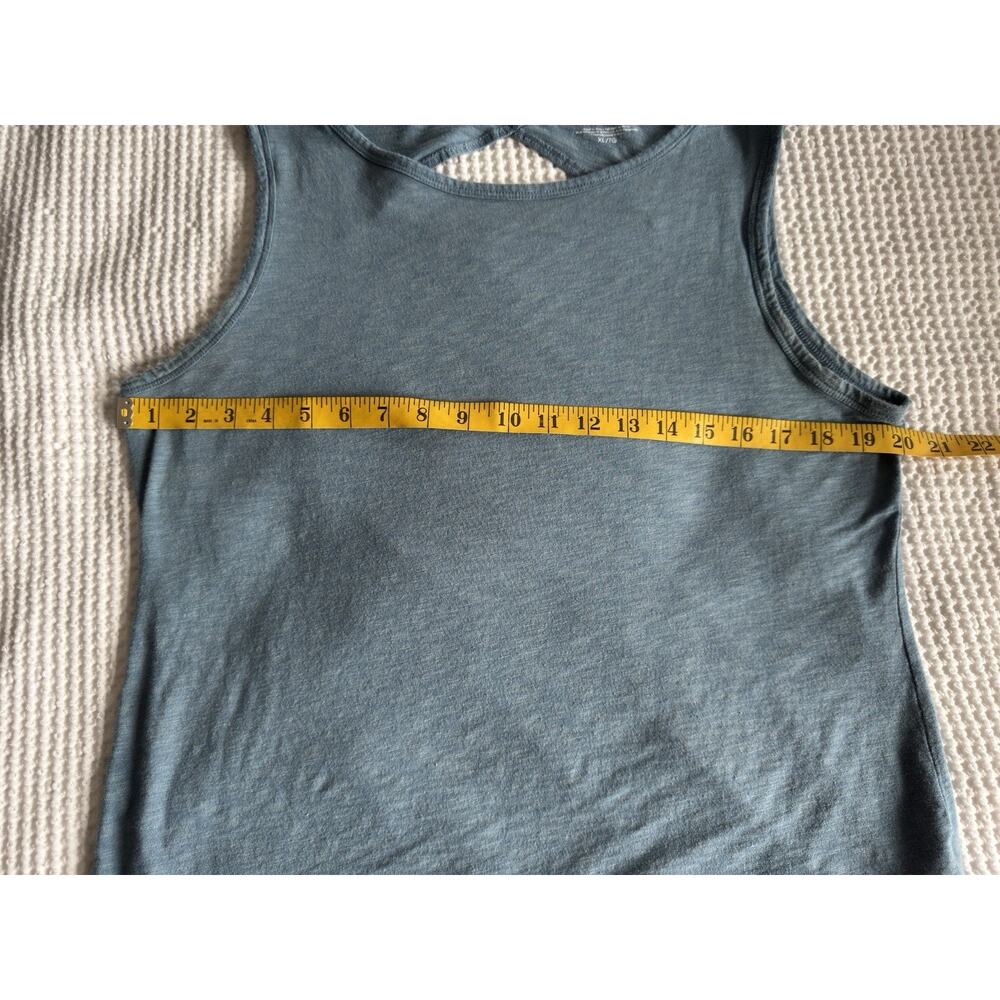 Max Studio Women's Tank Top Size XL Blue/Green Lightweight Pullover Cutout Back - Picture 5 of 6